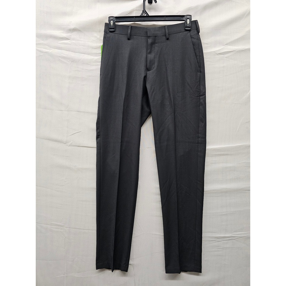 Haggar Mens H26 Slim Fit Dress Pants Gray Polyester Blend Stretch Size 30x32